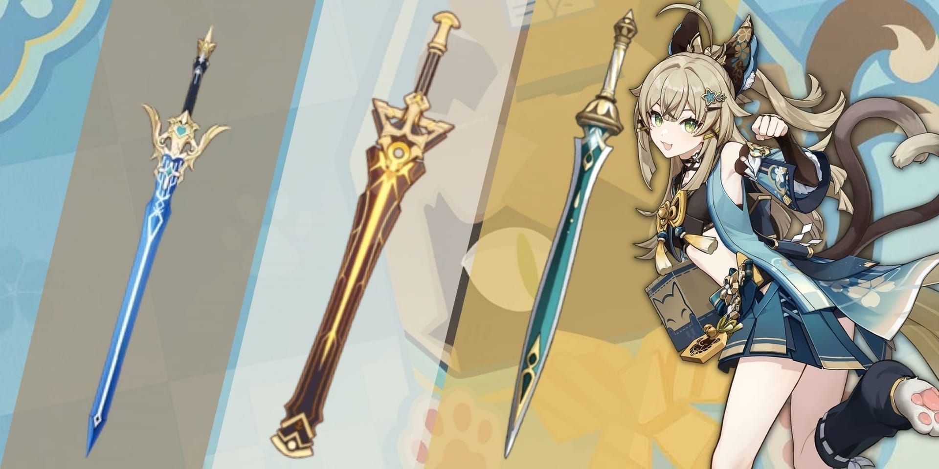 Recommended weapons for Kirara in Genshin Impact Nilou teams