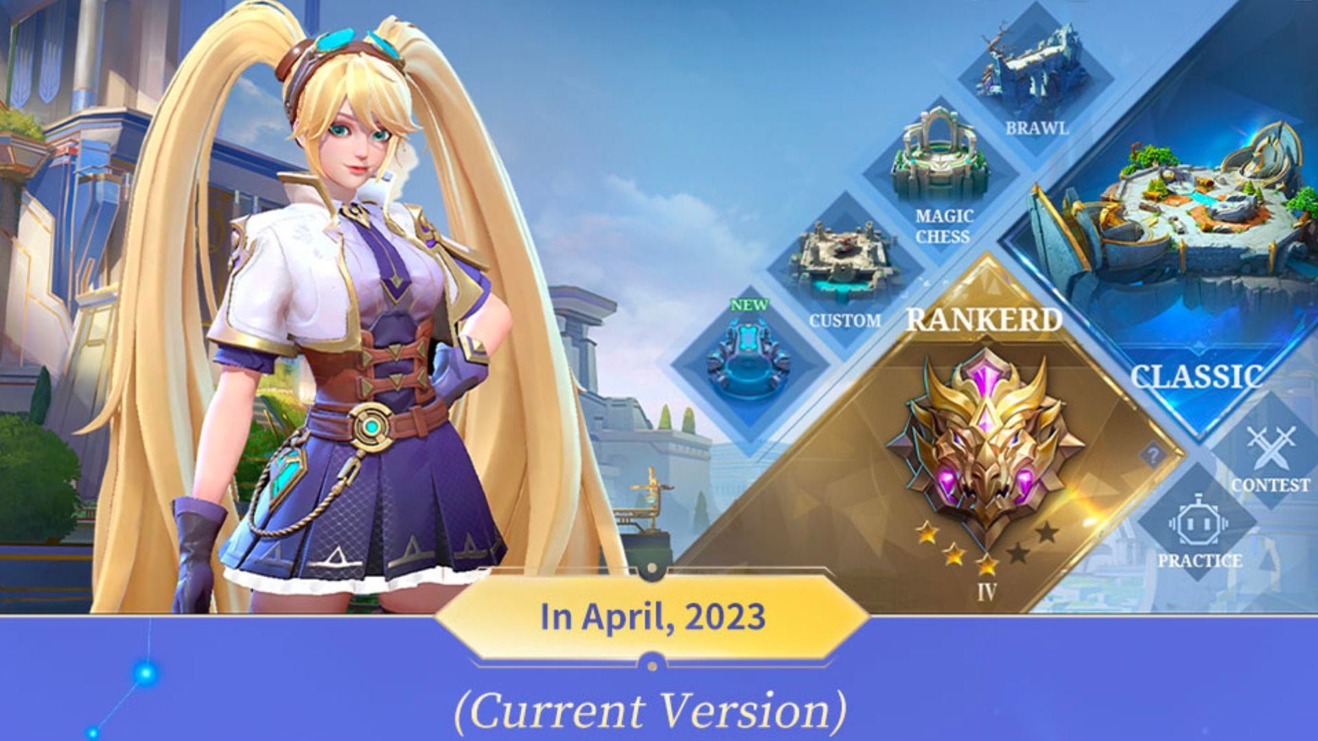 Mobile Legends patch notes screen displaying update schedule and changes