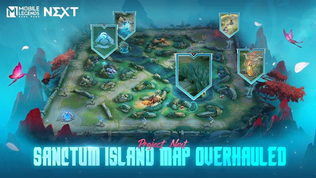 Updated Mobile Legends map from Project NEXT patch with new terrain features