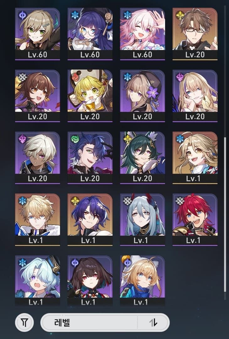 스타레일 6종 파티 프리셋 비교 차트