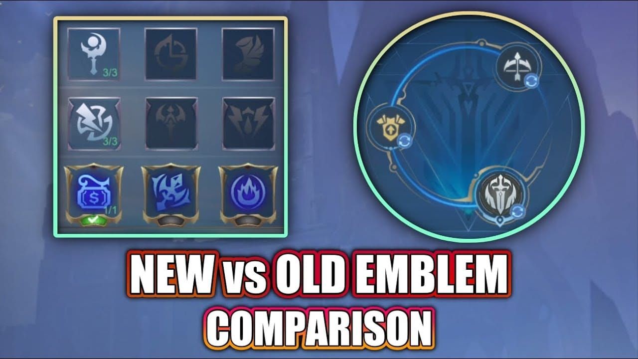 Comparison chart of burst and poke Mage emblem setups in Mobile Legends