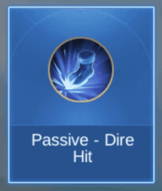 Dire Hit blessing finishing kill in Mobile Legends roam