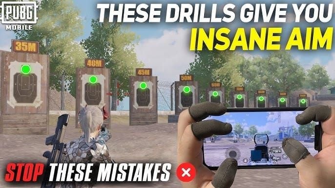 PUBG Mobile 5-tier aim drill progression diagram