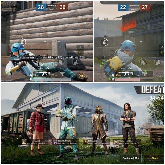 PUBG Mobile TDM combat screenshot for mission clears