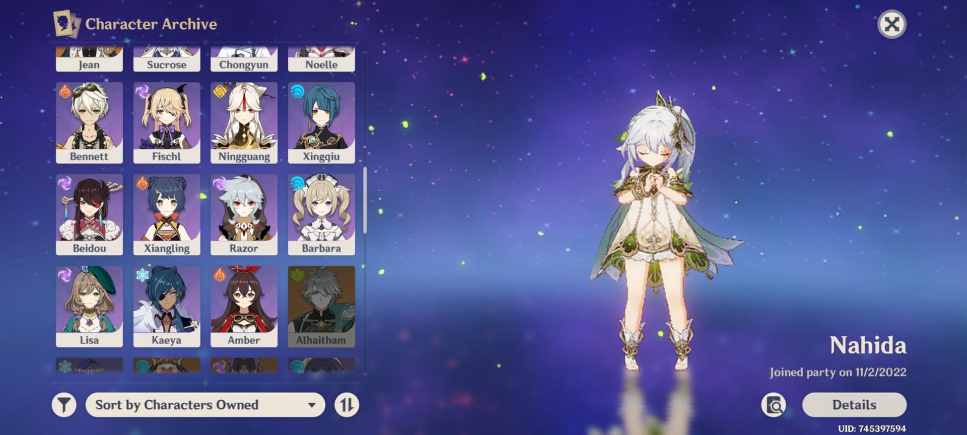 Comparison image of Kazuha and Nilou builds in Genshin Impact, focusing on ER sharing with Xiphos Moonlight