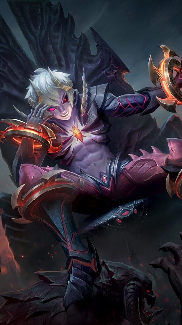 Mobile Legends Dyrroth hero model with reworked skills highlighted