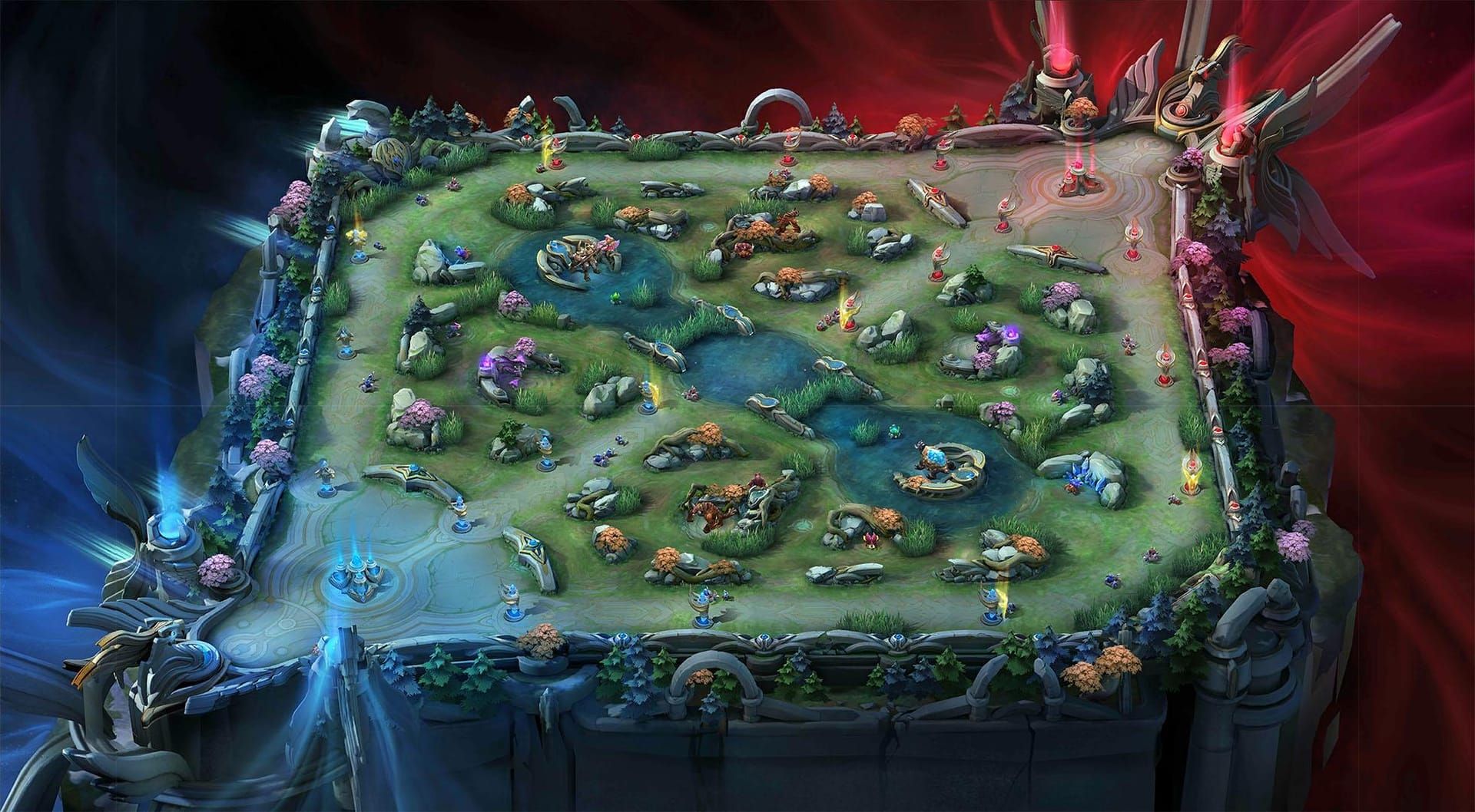 Mobile Legends map with patch 2.1.18 changes like Broken Walls