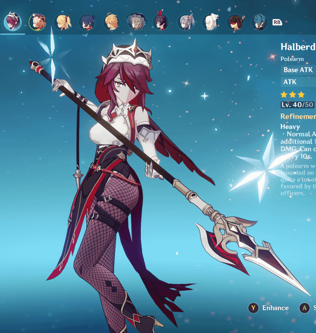 Polearm weapons for Rosaria in Genshin Impact