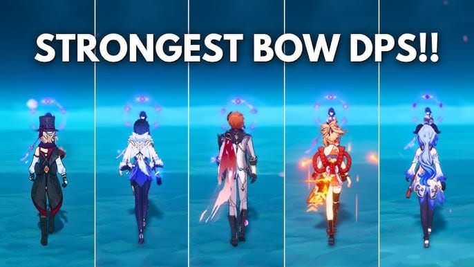 DPS comparison chart for Tighnari's 5-star bows in Genshin Impact