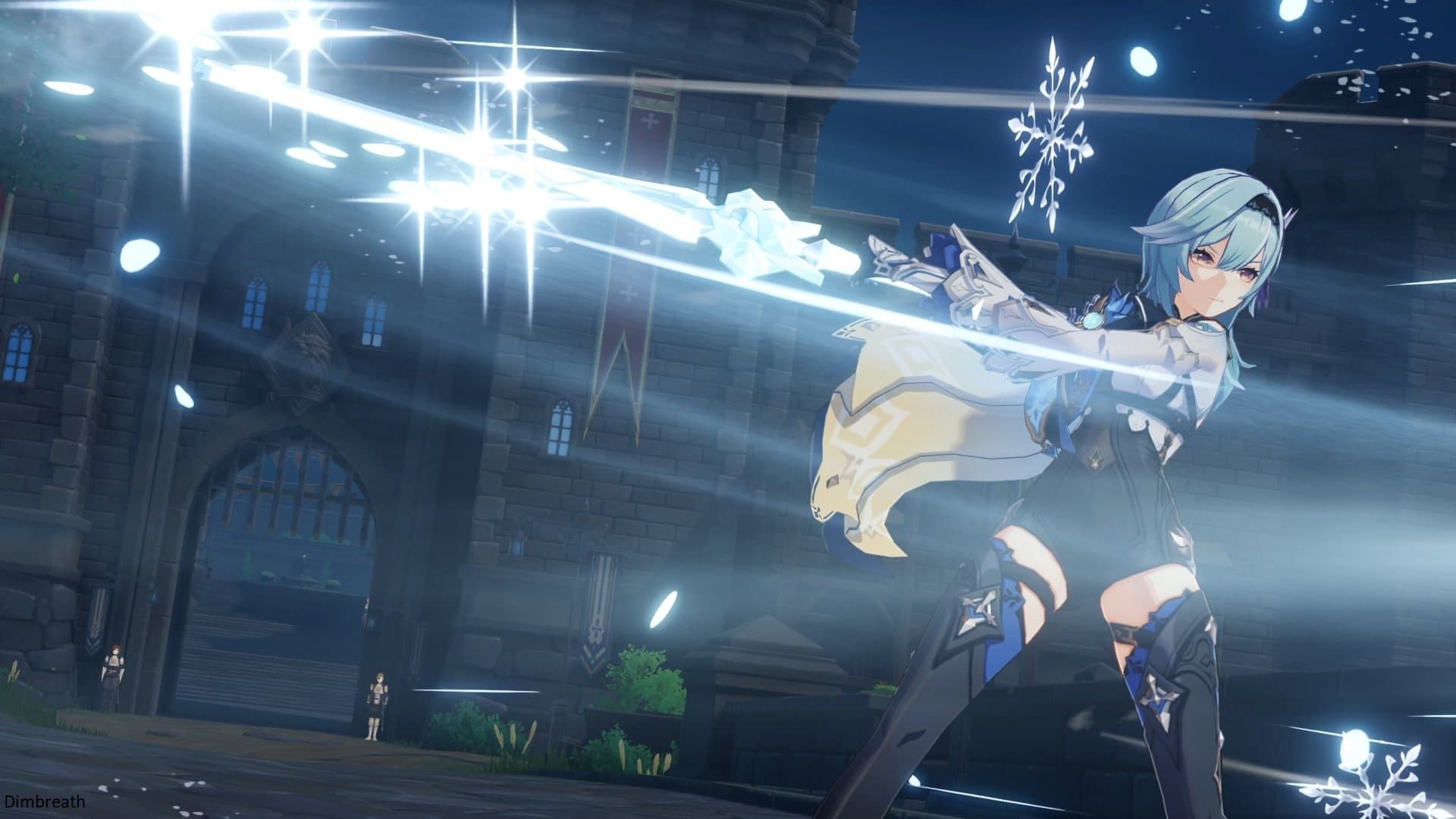 Screenshot of Eula using her Burst in Genshin Impact, highlighting the energy cost