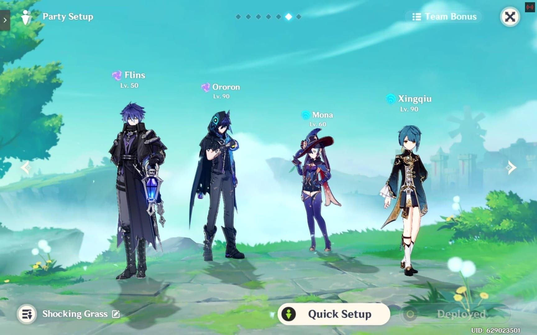 Screenshot of Flin double Electro team in Genshin Impact