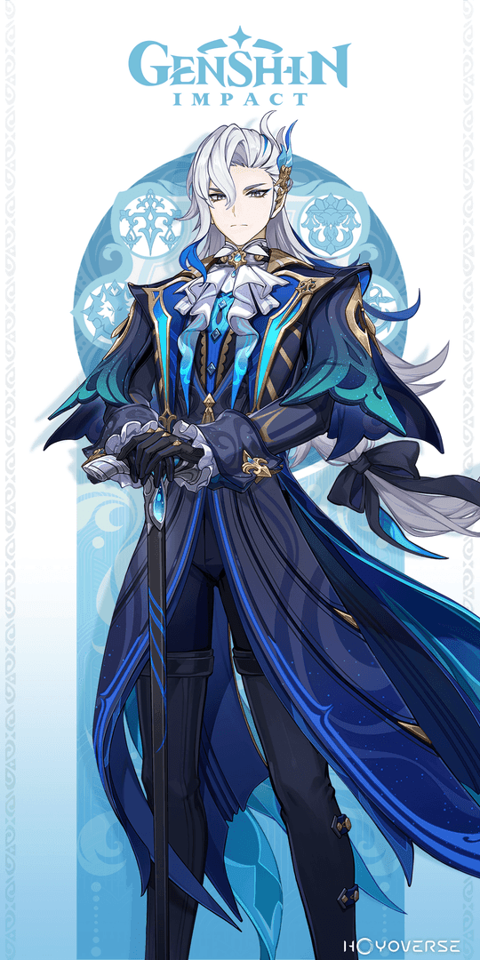 Screenshot of Neuvillette as a Main DPS hypercarry in Genshin Impact