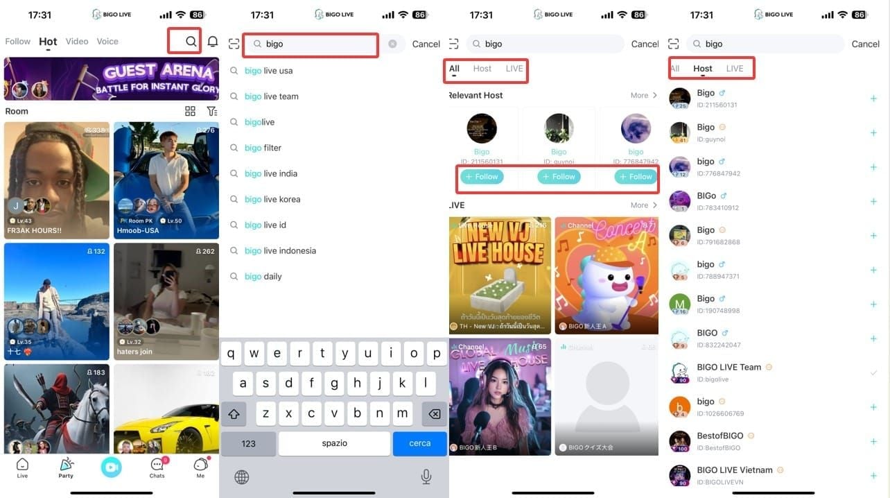 Guide to finding friend ID in Bigo Live app