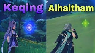 Comparison of Alhaitham and Keqing stats in Genshin Impact