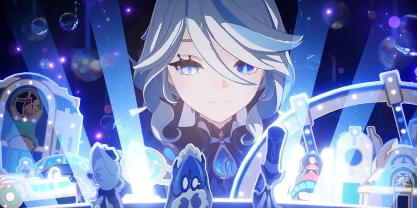 Furina using her Elemental Burst in Ousia form in Genshin Impact