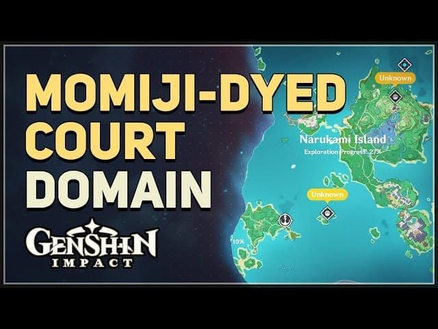 Map of Momiji-Dyed Court location in Genshin Impact's Inazuma region
