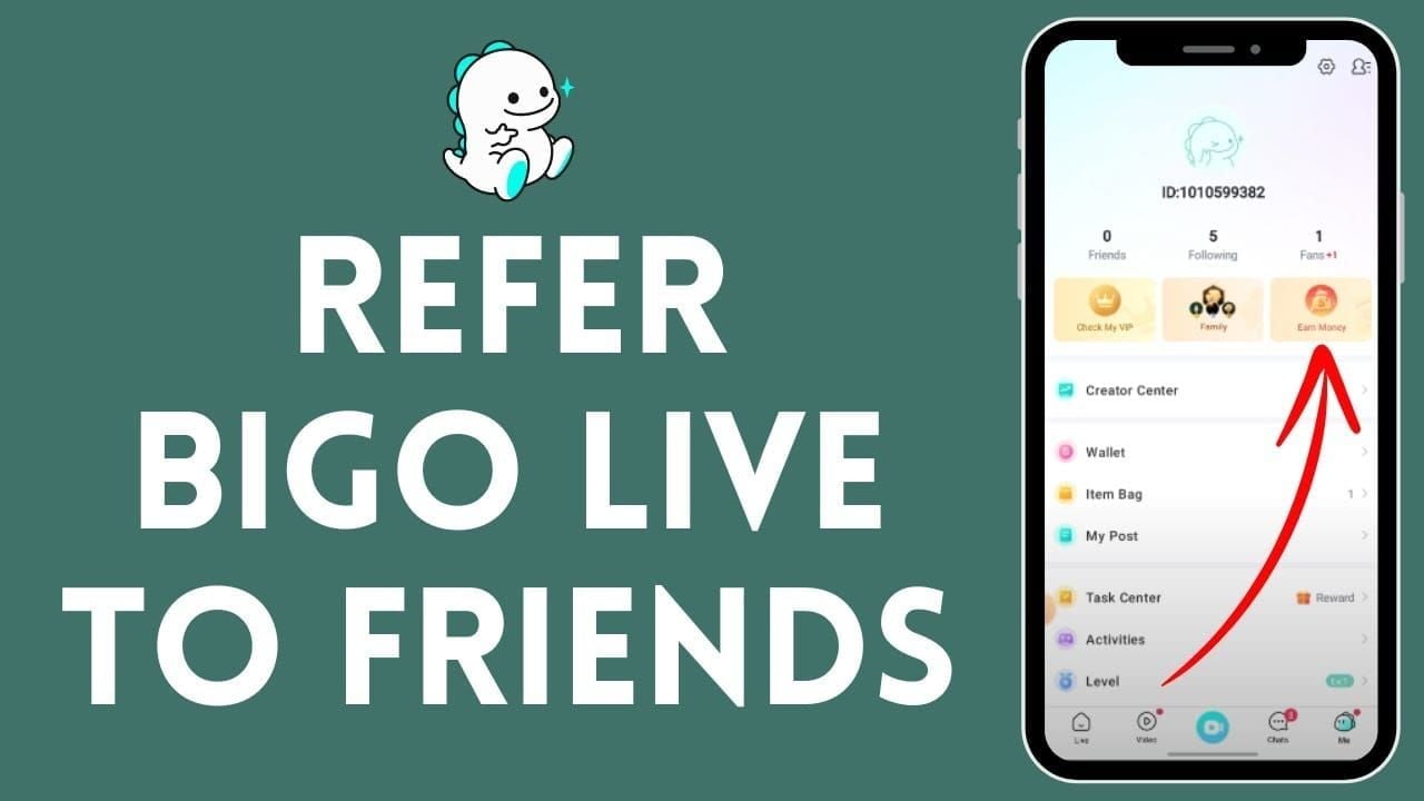 Guide to generating referral link in BIGO Live app settings