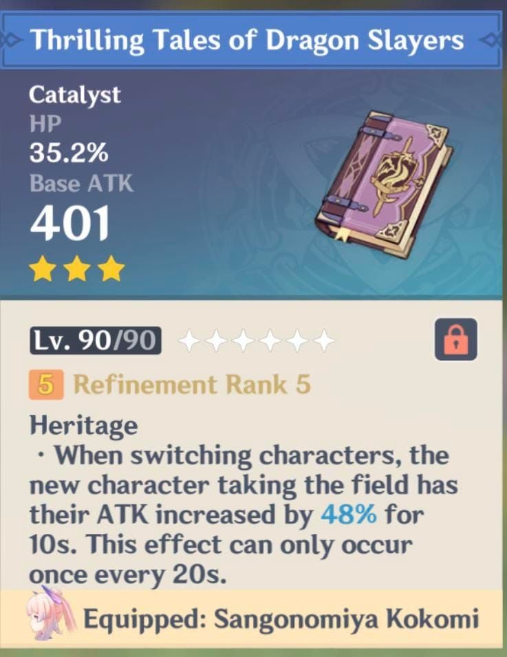Thrilling Tales of Dragon Slayers weapon in Genshin Impact