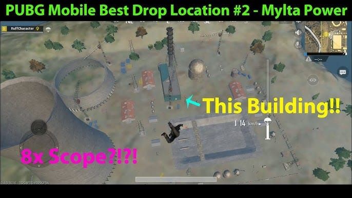 PUBG Mobile Mylta Power map showing terminals and portal