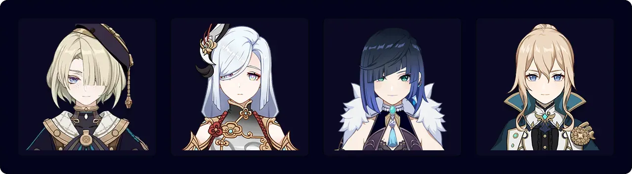 Freminet and Shenhe characters in Genshin Impact, showcasing Cryo synergy