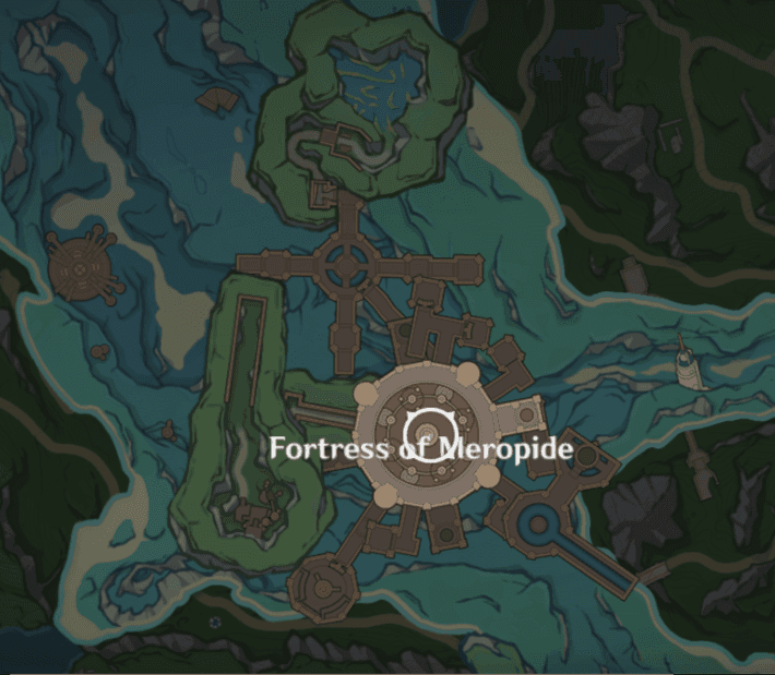 Map of Fortress of Meropide in Genshin Impact