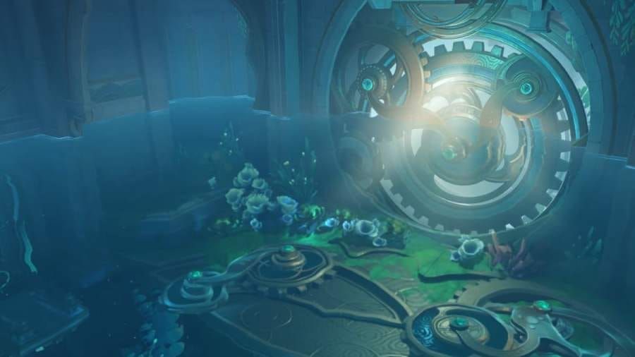 Screenshot of Sinthe headquarters puzzle in Genshin Impact