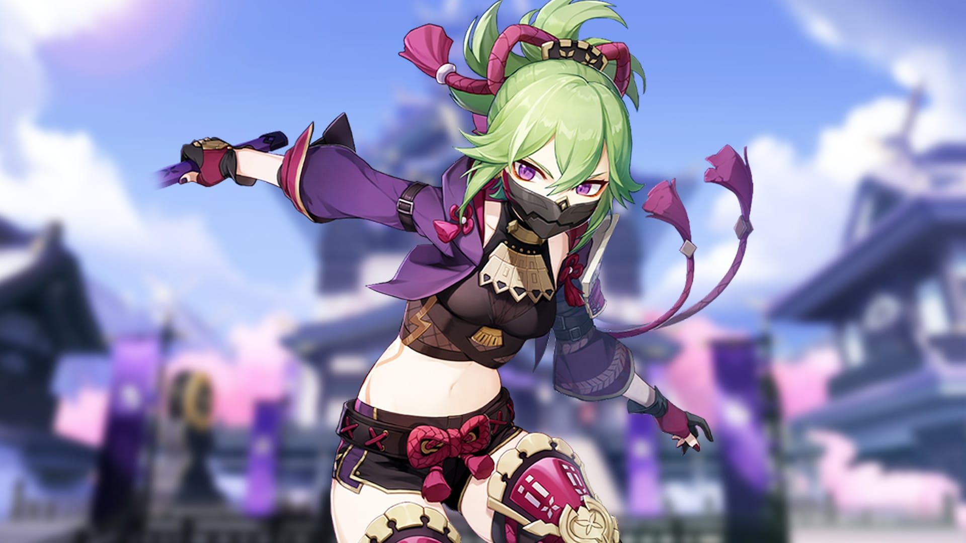 Official artwork of Kuki Shinobu from Genshin Impact