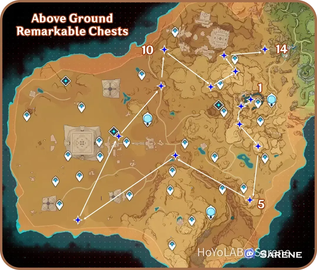 Screenshot of a hidden chest in Sumeru Desert from Genshin Impact