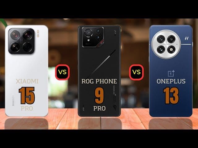 Comparison of ROG Phone 8, OnePlus 12, and Xiaomi 14 Pro gaming smartphones