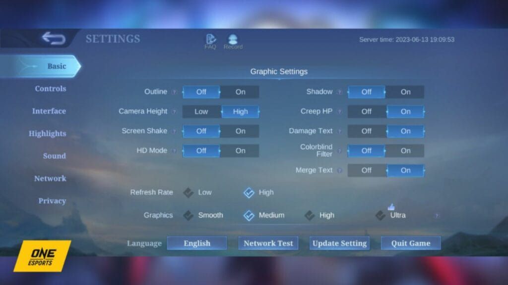 Mobile Legends optimized settings configuration for marksman players