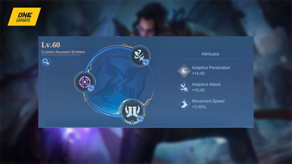 Assassin emblem Killing Spree talent demonstration showing HP recovery and movement speed boost