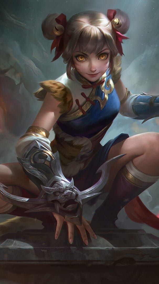 Wanwan character portrait from Mobile Legends showing the agile tiger marksman