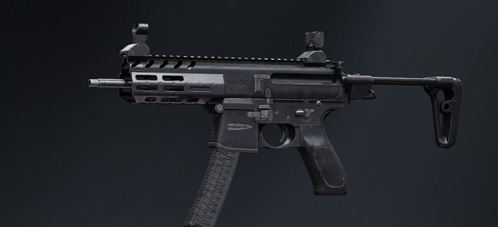 Arena Breakout MPX submachine gun with CQB attachments and modifications