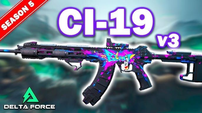 Delta Force CI-19 assault rifle loadout configuration screen with optimal attachments