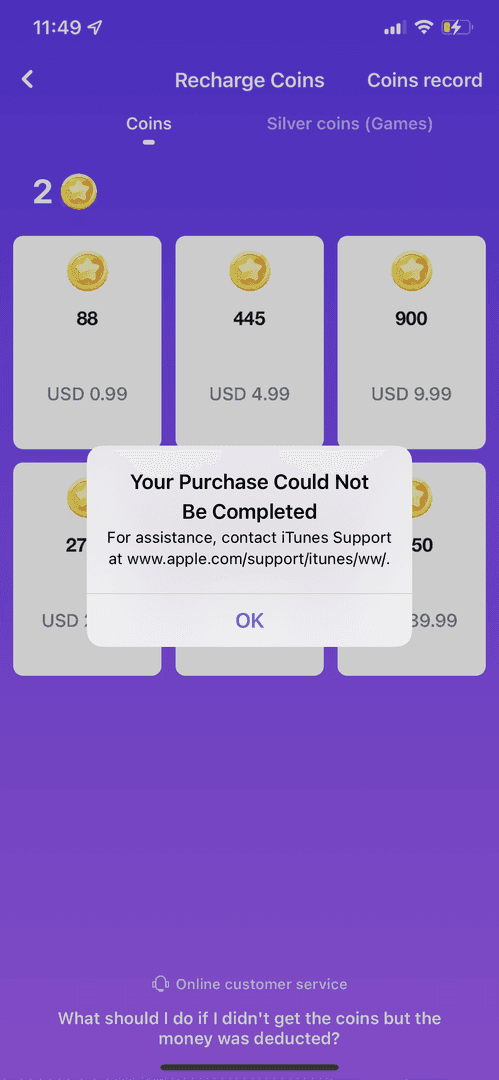 MICO Live app interface showing diamond and coin conversion rates