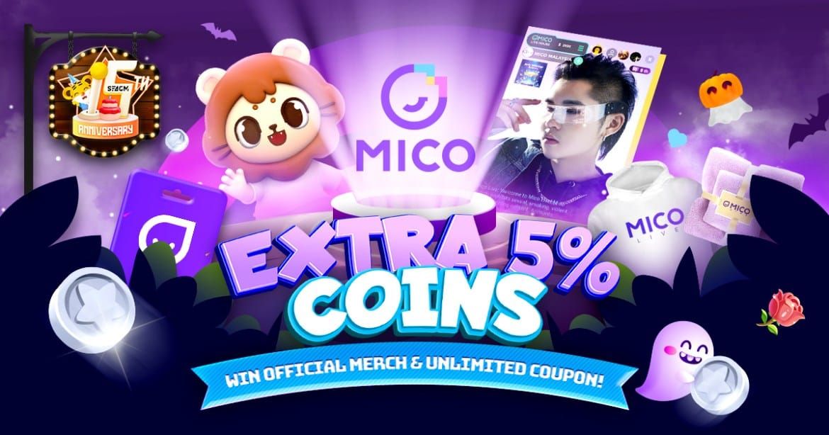 MICO Live virtual gifts selection screen showing different gift options and values