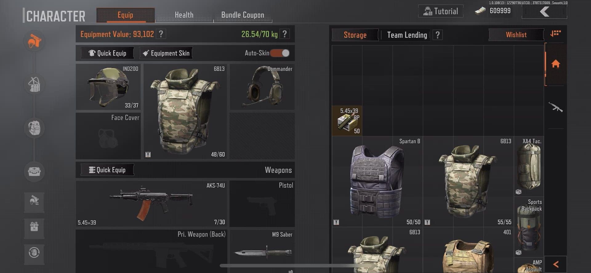 Arena Breakout inventory screen showing chest rig storage optimization