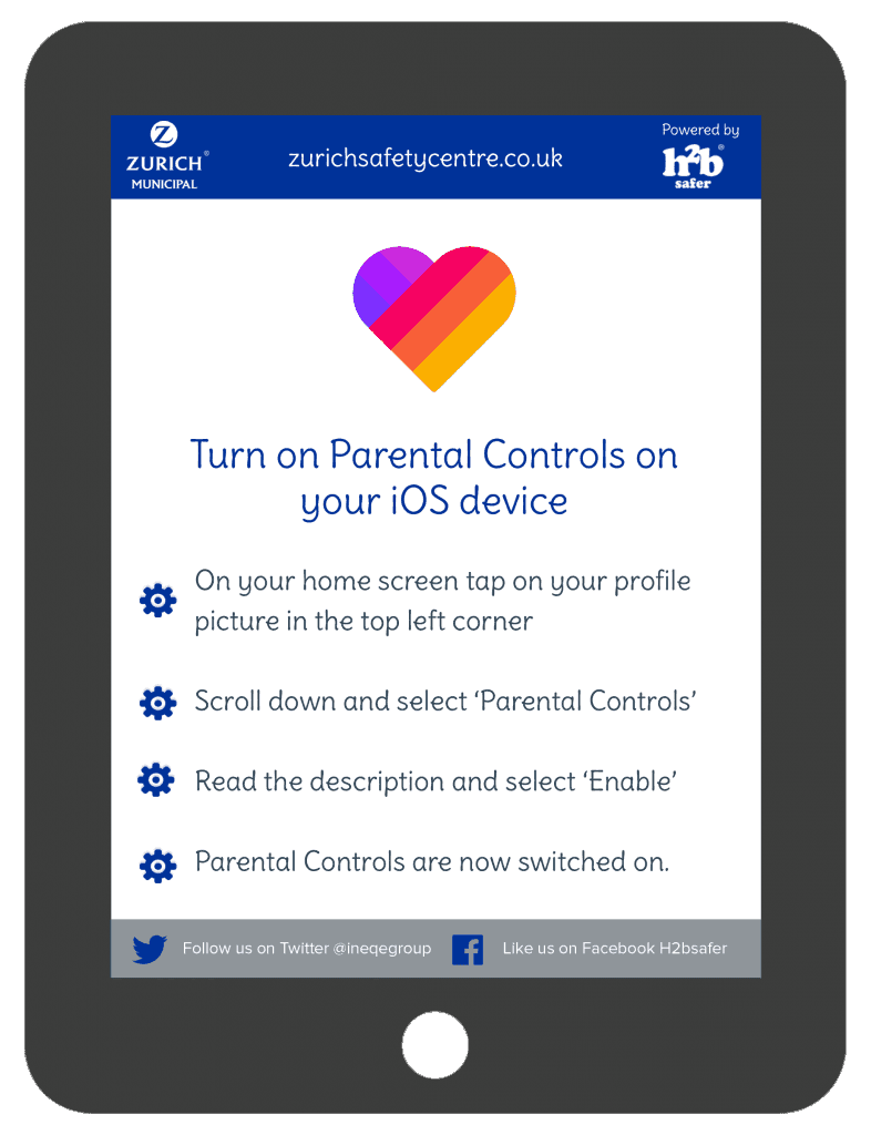 Likee app parental control settings screen with safety options