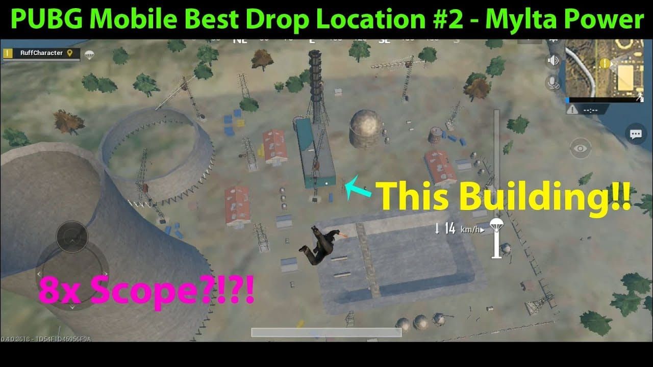 PUBG Mobile Mylta Power map layout with terminal and barrier locations