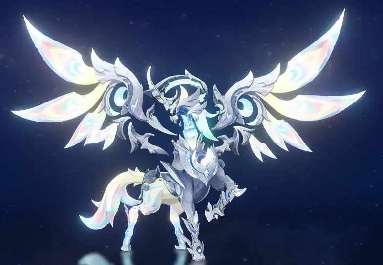 Zhongli using his shield against Frostnight Herra boss in Genshin Impact