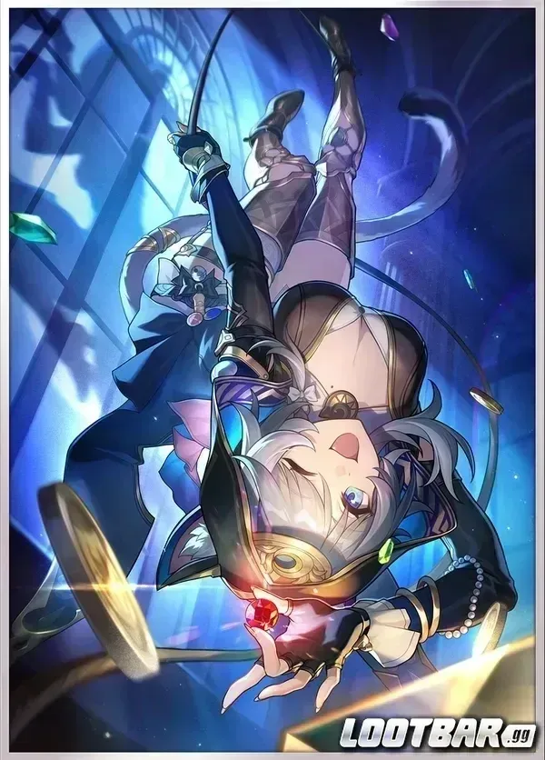 Cipher's signature light cone 'Lies Dance on the Breeze' showing detailed stats and abilities