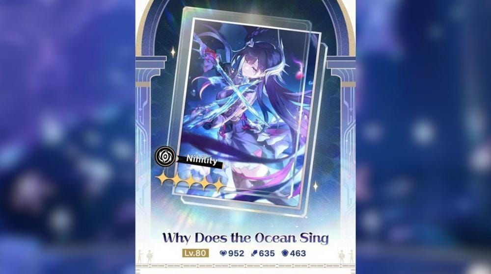 Ocean Sing light cone equipment screen showing level 80 stats and abilities