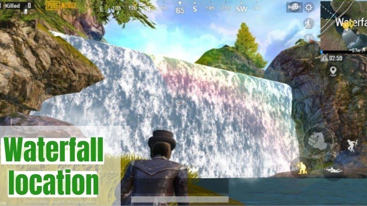 PUBG Mobile Livik map showing Southeast Waterfall Cave location with Super Crate spawns