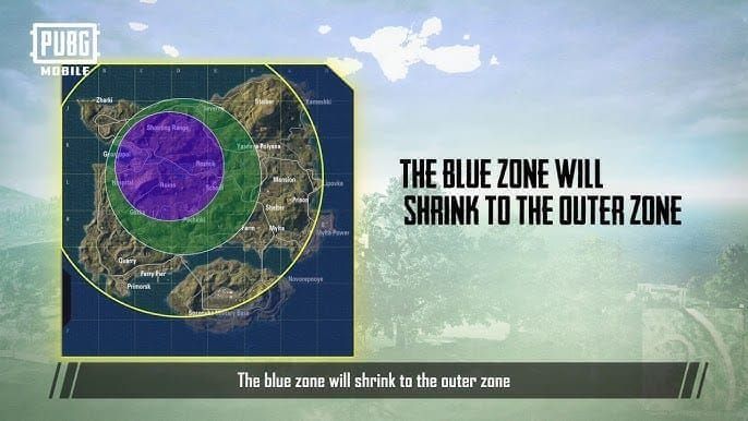 PUBG Mobile Livik Sprint mode Blue Zone timer showing accelerated movement