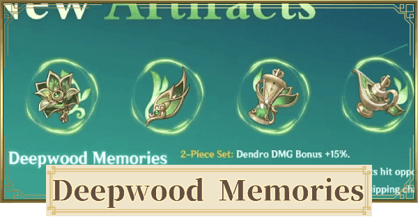 Deepwood Memories artifact set with Elemental Mastery main stats for Nahida build