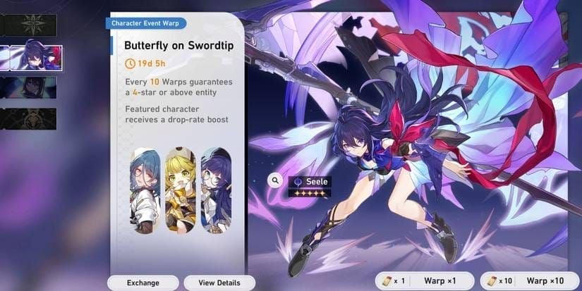 Honkai Star Rail 3.8 Phase 1 banner interface displaying featured characters