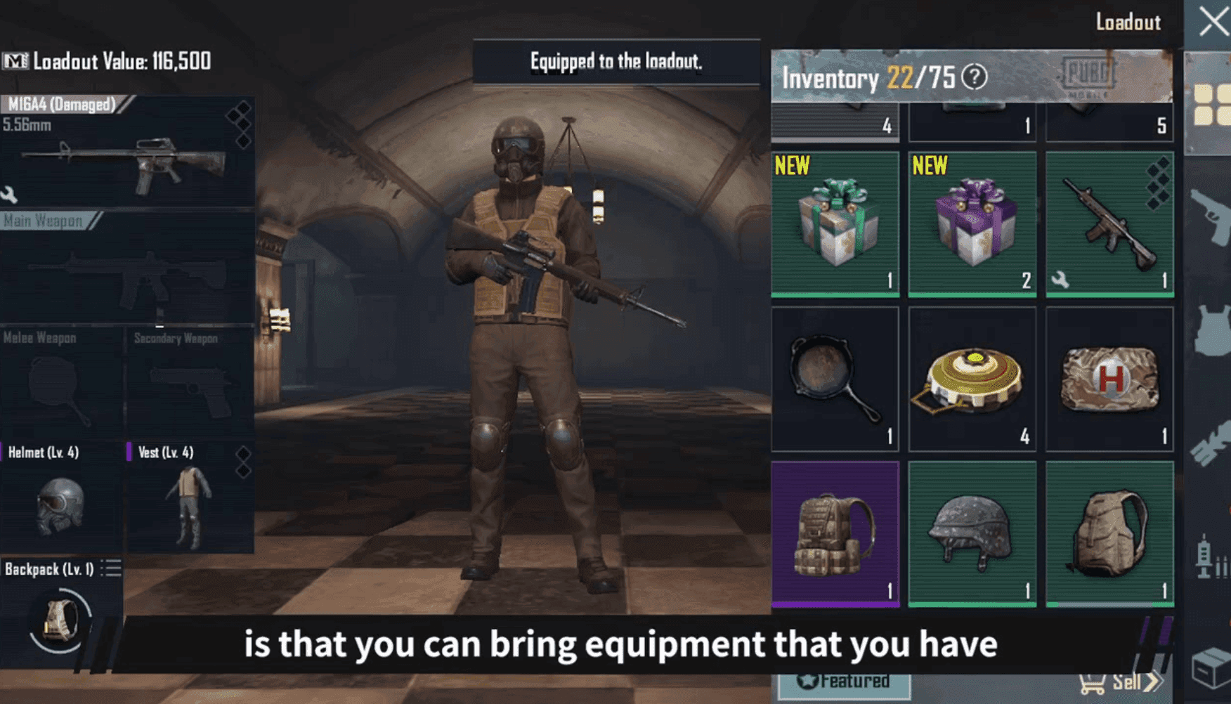 PUBG Mobile Metro Royale recommended starter equipment loadout under 600k Metro Cash
