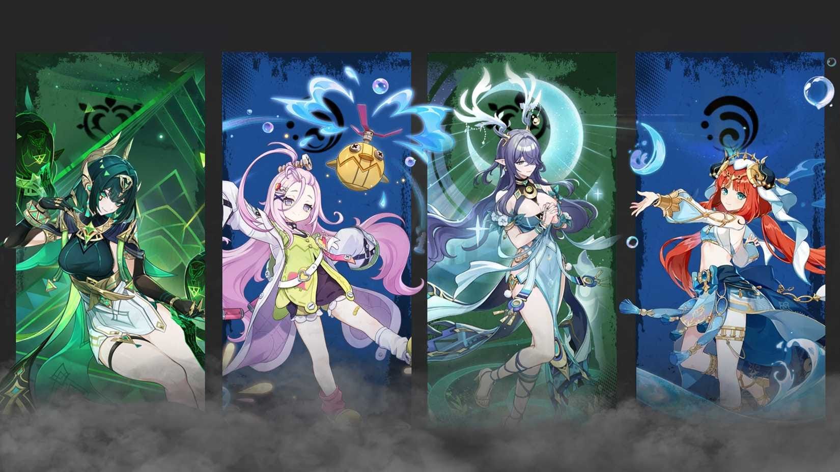 Optimal team composition featuring Nefer, Lauma, Aino, and Nahida