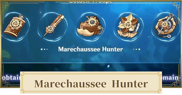 Genshin Impact Marechaussee Hunter artifact set pieces with stats display
