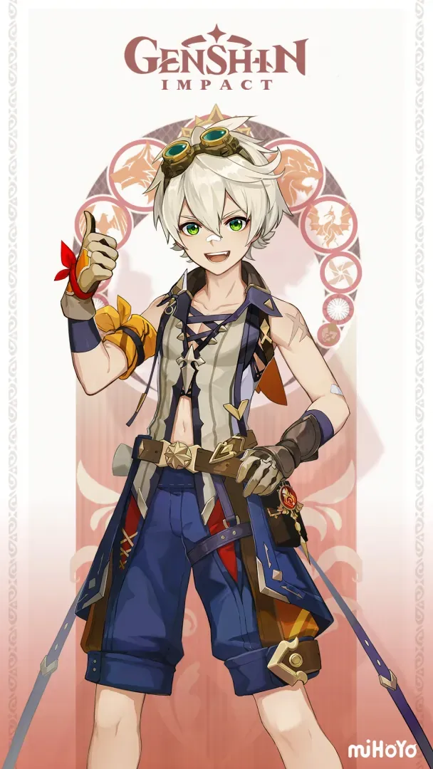 Genshin Impact Bennett character portrait showing his support role